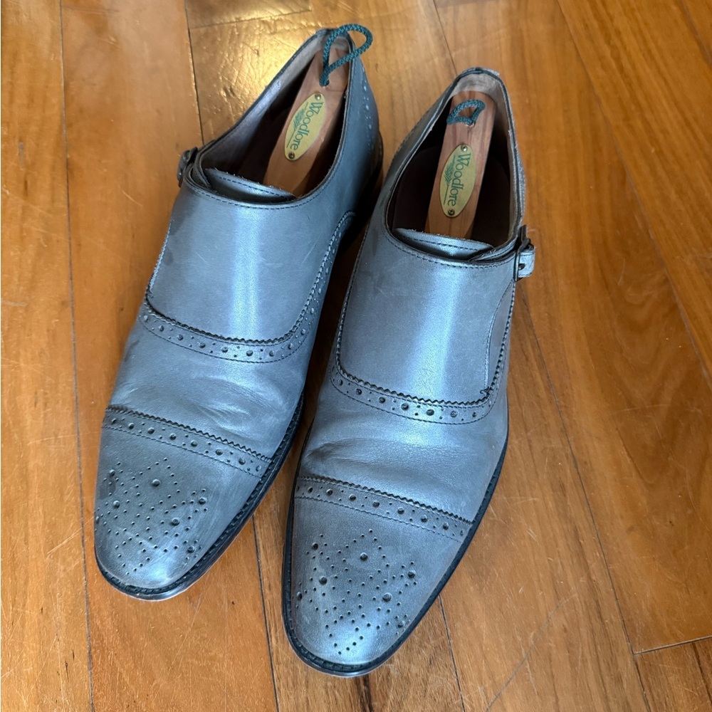 Gray Leather Monk Strap - Banana Republic - well maintained shoe